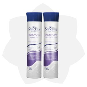 KIT DE SHAMPOO Y ACONDICIONADOR SHINE BLUE DANIFICADOS 300 ML