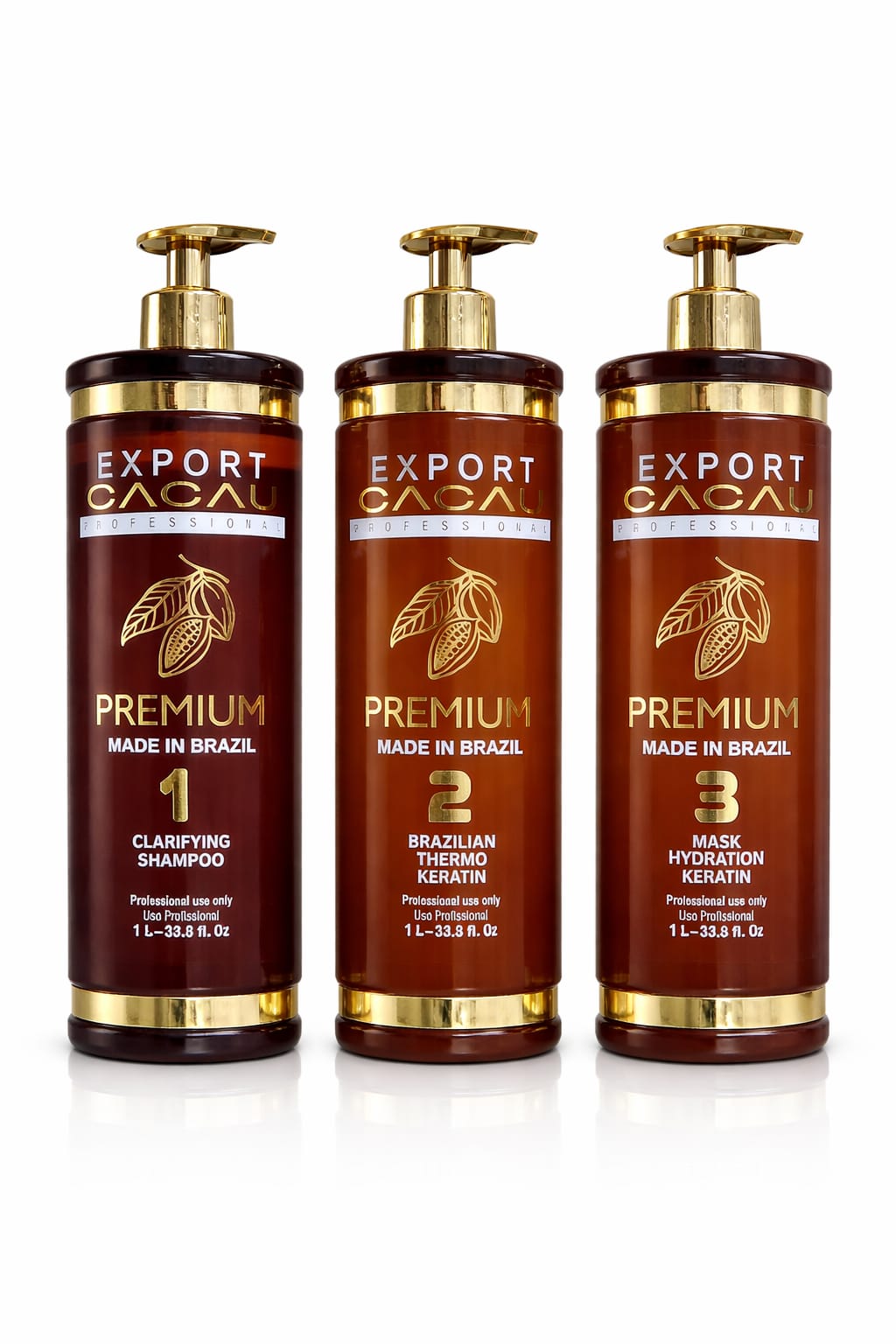 KIT ALISADO EXPORT CACAU TRES PASOS 1L